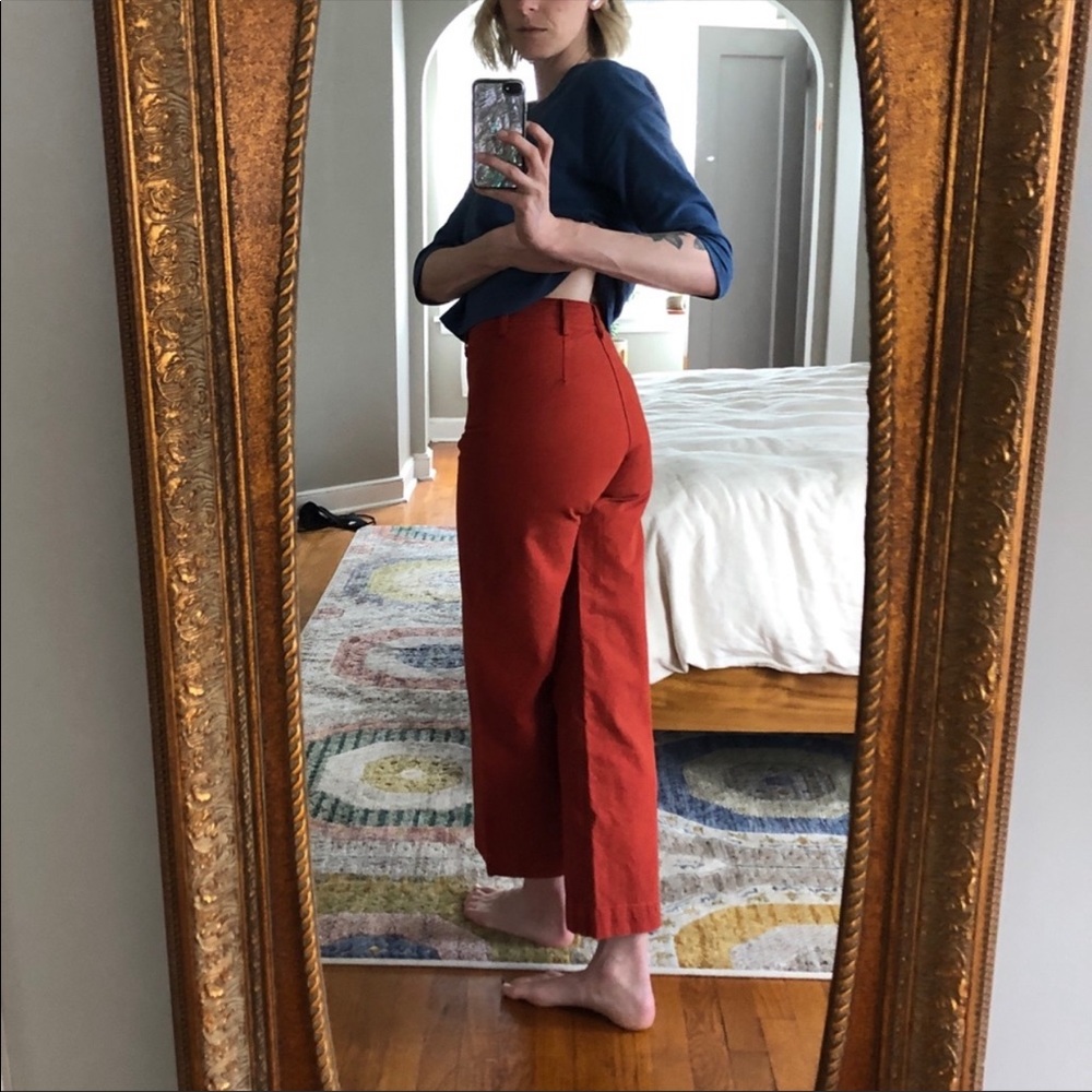 Jesse Kamm Red Wide Leg Pants - Picture 2 of 5